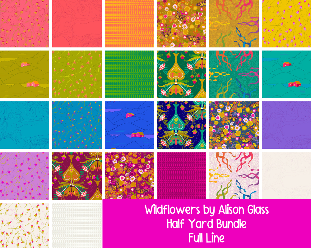 Love Sew True Fabrics Wildflowers Precut Fabric (Half Yard Bundle) - 20 Pieces in 18 x 44 Cuts