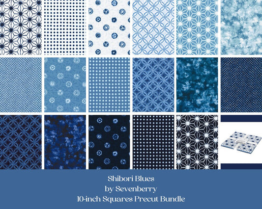 Shibori Blues by Sevenberry for Robert Kaufman, Ten Squares